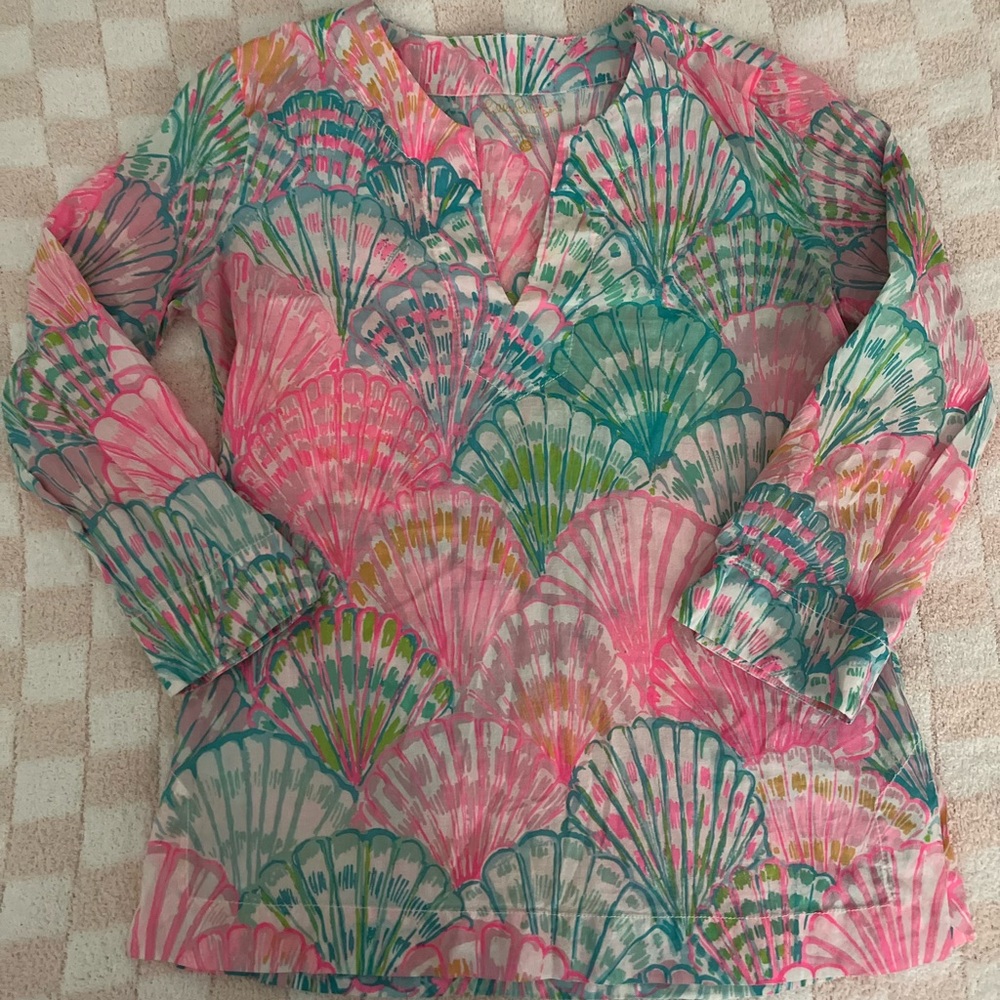 Lilly Pulitzer Amelia Island Tunic Oh Shello XS